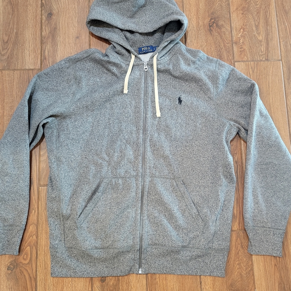 polo Ralph Lauren full zip hoodie (grey) - mens large